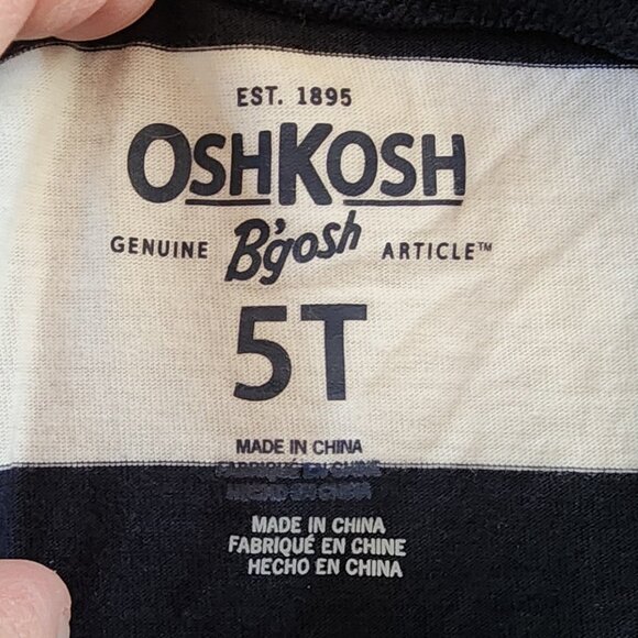 OshKosh B'gosh Toddler Cream/Navy Striped Henley Size 5T - Picture 5 of 9